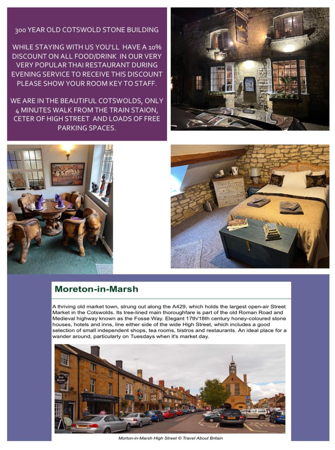 Siam Cottage Guesthouse Over 300 Years Old With Thai Restaurant Moreton-in-Marsh ภายนอก รูปภาพ